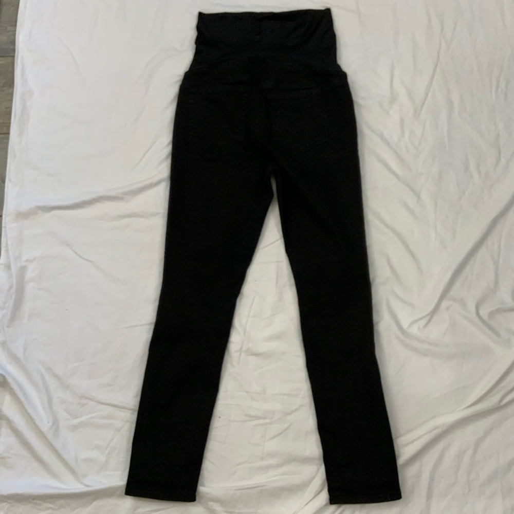 LOFT Maternity Jeans Skinny Dark Wash Stretch Full Panel Black Size 4M - Picture 11 of 11